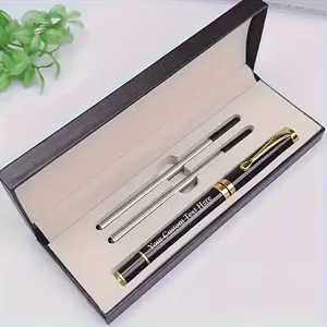 Luxury Custom Metal Ballpoint Pen - Click Mechanism, Custom Logo/Text, 0.5mm Black Refill, Elegant Gift Box Included - Ideal for Corporate Gifts, Promotions (Office Stationery for Business Gifting)