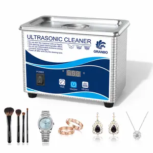 Granbo Ultrasonic Cleaner 800ML Ultrasonic Jewelry Cleaner 40kHz with Knob Timer, 304 Stainless Steel Sonic Cleaner, 110V Ultrasonic Parts Cleaner for Denture Dental Oral Irrigator Parts Glasses