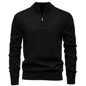 Men's fleece lined pullover sweaters, made of polyester fabric, feature a half zip neckline. These are casual and sporty sweaters, suitable for daily wear in spring, autumn and winter.Gift