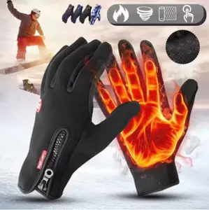 Touchscreen-compatible warm gloves, waterproof and windproof gloves for outdoor cycling, motorcycling, and winter sports; suitable for both men and women.