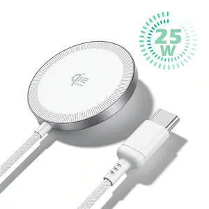 25W Wireless Charger Pad, Qi2.2 Certified Magnetic Wireless Charger, MagSafe Compatible for iPhone 17/16/15/14/13/12 Series & AirPods Pro/3/2 (Charger Not Included)