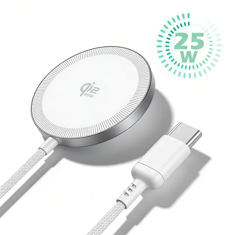 2 in 1 Magnetic Wireless Charging Pad - 15W/25W Qi2 & Qi2.2 Certified Portable Charger, MagSafe Compatible Smartphone Charger for iPhone 18/17/16/15/14/13/12 Series & AirPods Pro/5/4/3/2, Mobile Phone Accessories (Requires 20-30W+ Adapter),techvibes