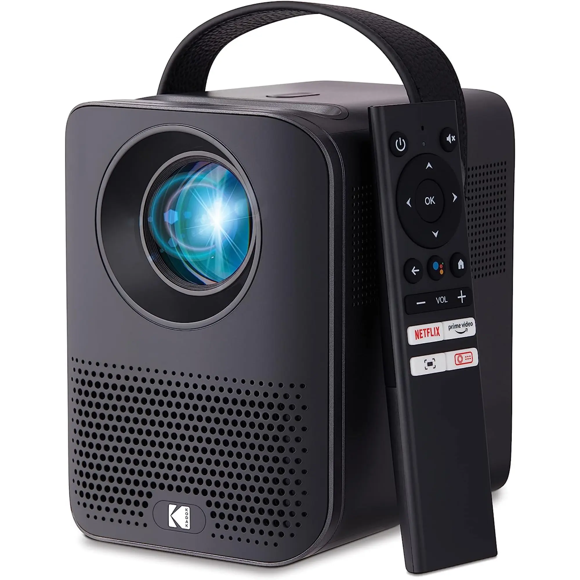 KODAK FLIK HD9 Smart Wireless Projector, Portable Mini Projector with Android TV, Bluetooth, Audio Support, Remote Control, Compatible with Multiple Screen Devices, Connection