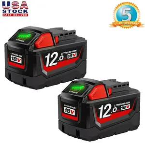 2/1 Pack 18V 12.0Ah Lithium-Ion Battery Replacement for Milwaukee MK18 Tools 48-11-1850 48-11-1840 48-11-1852 48-11-1815 High Capacity Cordless Power Tools