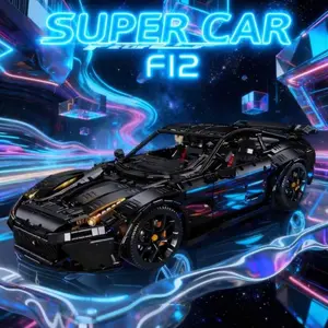 Faraday Famous Super Car Building Blocks F12 Model 1:8 Assembly Toy, Educational Gift, Creative Desktop Decoration, 3097 Pcs