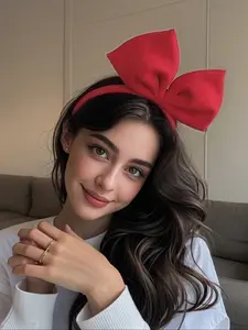Princess Large Bow Headband, Christmas Hair Clip, Fashion Simple Hair Accessory, Holiday Gift, Facial Wash Use, Adult Headband, Hair Bows Headbands