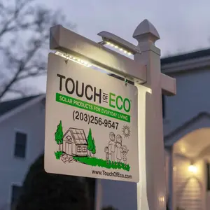 LITEAGENT PRO - Solar Dual Sided LED Post Light For Real Estate Signs, Business, Yard Sign Lighting - Includes Adjustable Sign Mounting Bracket