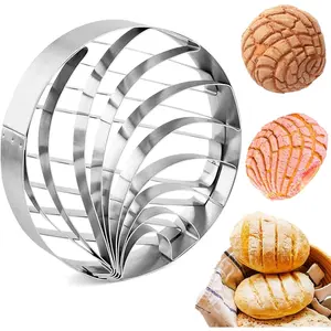 Concha Cutter Mexican Bread Mold Made of Stainless Steel 4.1 Inch, Concha Stamp Two Sided Mold for Pan Dulce Mexicano