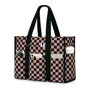 Versatile Large Capacity Multi-Pocket Tote Bag for Work & Travel, Trendy Patterned Shoulder Bag with Easy Carry Handles, Perfect for Daily Organization & Everyday Use Water Repellent Tote Bag Nurse Worker Commute