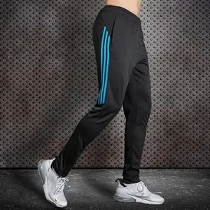 ZhouruQuick Dry Mens Sports Soccer Football Training Pants With Zipper Pockets Running Jogging Long Pants