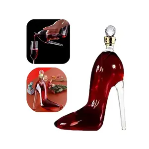 Elegant High Heel Wine Decanter with Stopper, 750ML/25.36oz, Whiskey and Wine Decanter, Unique Design for Bars/parties