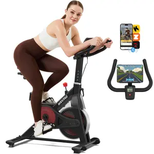 HXD-ERGO Exercise Bike Indoor Stationary with Silent Belt Drive Adjustable Resistance App Compatible LCD Monitor 330lbs Capacity Workout Bike for Home