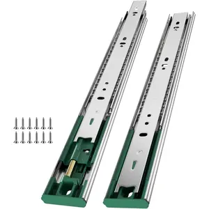 4 Pairs Soft Close Drawer Slides 16 Inch Full Extension Dresser Rails Heavy Duty Ball Bearing Kitchen Cabinet Drawer Glides Side Mount Tool Box Trash Can Runners 100 LB Capacity