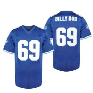 Men's Billy Bob Jersey #69 Texas Football Jersey Blue Color Stitched Size S-8XL, V-neck Short Sleeve Rugby Shirt
