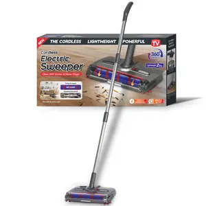 Cordless Electric Sweeper,Turbo Sweeper Electric Broom,Rechargeable Cordless Sweeper,360 Degree Direction,2 Corner Edge Brushes,High quality