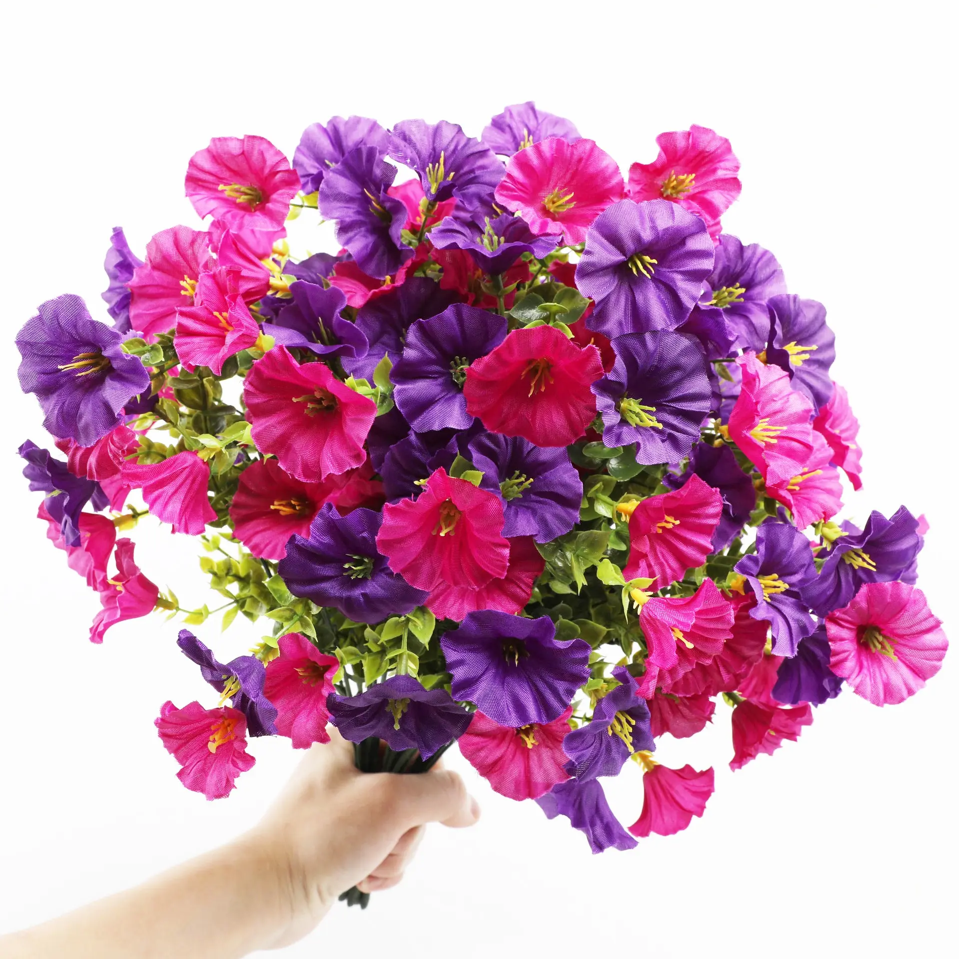 Artificial Flower, 12pcs/set Faux Flower, UV Resistant Silk Petunia Flowers for Outside, Decorative Faux Flowers Plants for Outdoor Porch, Decoration Items, Fake Flowers Outdoor, Fake Floral Decor