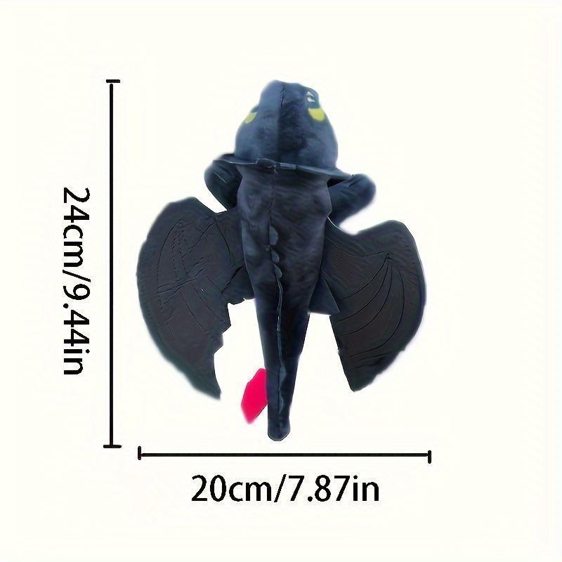 Toothless Night Fury Dragon Plush Car Decoration-Pterosaur Statue, Suitable for Roof and Motorcycle Helmet, Soft Pp Cotton, White/Black new car accessories pink interior car accessories fun car accessories Vehicle
