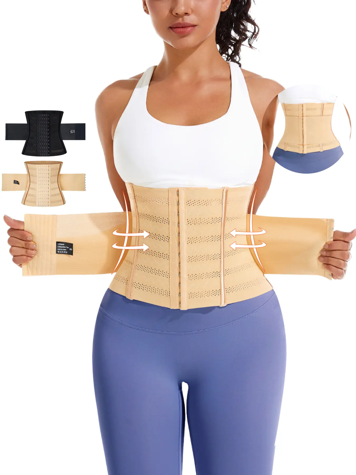 Women's Breathable Waist Trainer Belt, Waist Girdle, High Waisted Shapewear, Tummy Tuck Shaper, Casual All-Seasons Shapewear, Moderate Fabric Thickness, Double Layer Compression Support