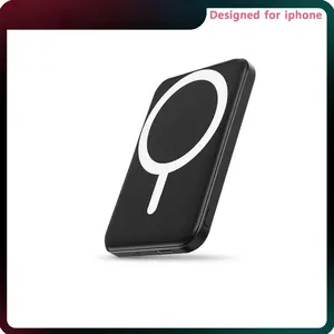 Ultra-thin Podoru for MagSafe 5000mAh Power Bank, Compact Magnetic Battery Pack Fast Wireless Charger and USB-C Cable for iPhone 17/16/15/14/13/12 Series