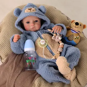 BABESIDE Lifelike Reborn Baby Dolls Boy - Aiden 18 Inch Handmade Realistic Baby Doll Soft Vinyl Limb Cloth Body Realistic-Newborn Baby Doll with Toy & Gift Box for Kids