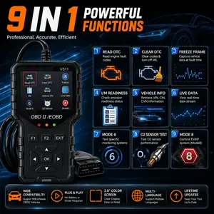 V511 Professional Obd2 Scanner, Vehicle Diagnostic Scanner, Enhanced Engine Fault Code Reader and Reset Tool, 35,901+ Dtc Codes, for Post-1996 Mode 6/8 Vehicles, No Battery Required