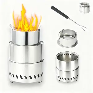 Smokeless Tabletop Fire Pit with Stand Foldable Portable Fire Pit for Outdoor Cooking and Camping