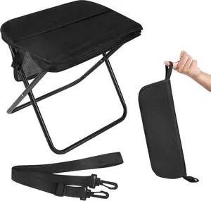 Portable Foldable Backpack Stool,2026 New Lightweight Foldable Stool with Carrying Bag, Outdoor Footstool for Picnic Hiking Fishing (Black,)