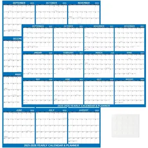 2026 Wall Calendar 24" x 36" Dry Erase 2025-2026 Calendar for Wall from September 2025 to August 2026 12 Month Annual Large Yearly Wall Planner for Office School(Blue)