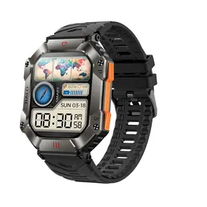 Smart Watches For Men Bluetooth Call Dials Custom Heart Rate Blood Pressure Monitor Voice Assistant Compass Waterproof Stainless Steel band