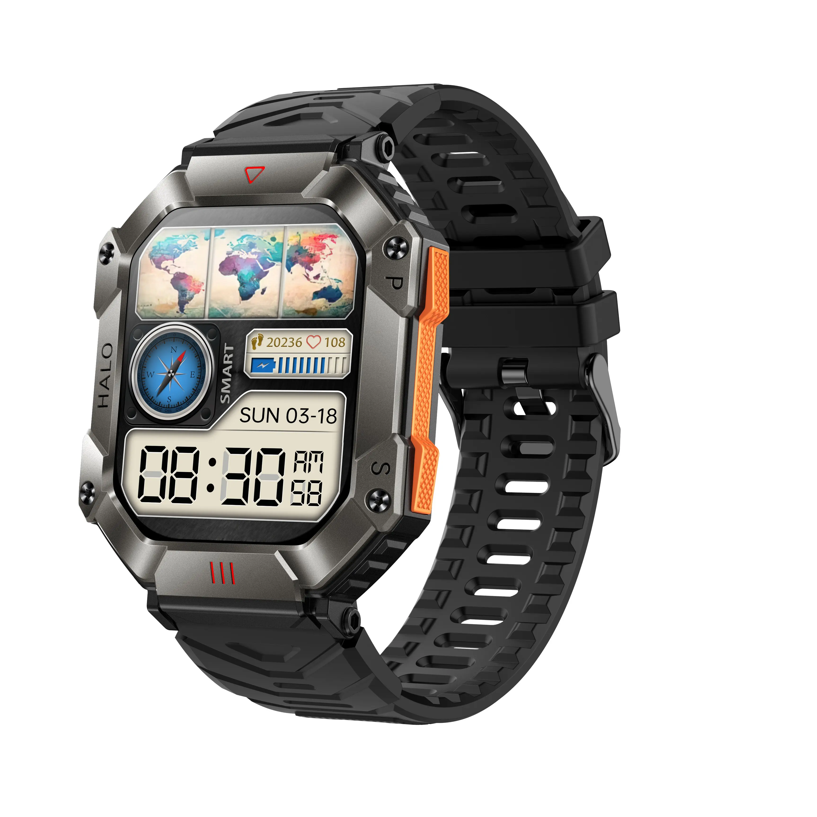 Smart Watches For Men Bluetooth Call Dials Custom Heart Rate Blood Pressure Monitor Voice Assistant Compass Waterproof Stainless Steel band