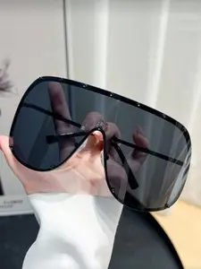 Women's Fashion Sunglasses, Metal Frame, Plain Pattern, Decorative Lens, Casual Style, All-Season Wear, Unique Design