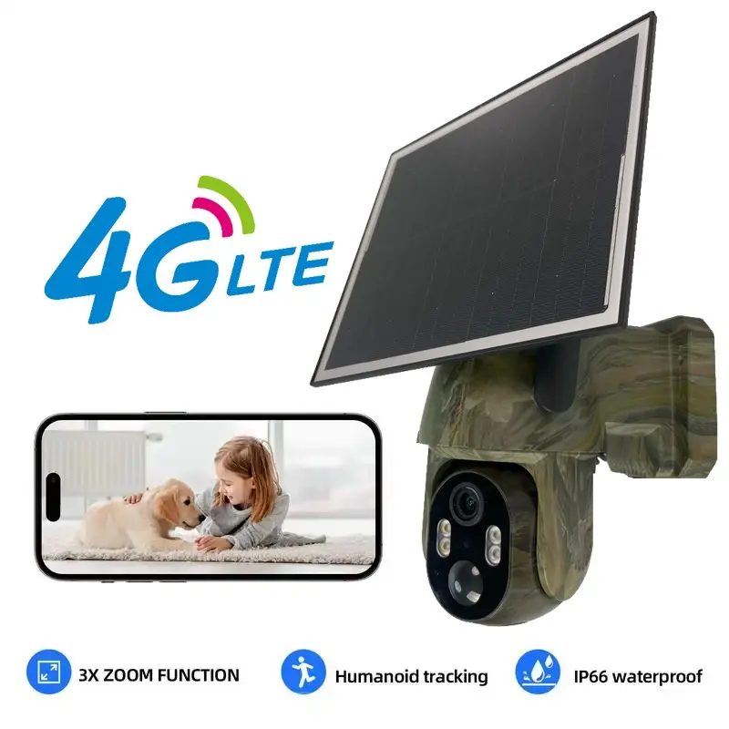 4G LTE Solar-Powered Security horse Camera – 2K HD 360° Coverage, No WiFi Needed, Remote APP Access, Weatherproof, Motion Detection, Night Vision, Includes 4G Data Card ( Free 7days Data)