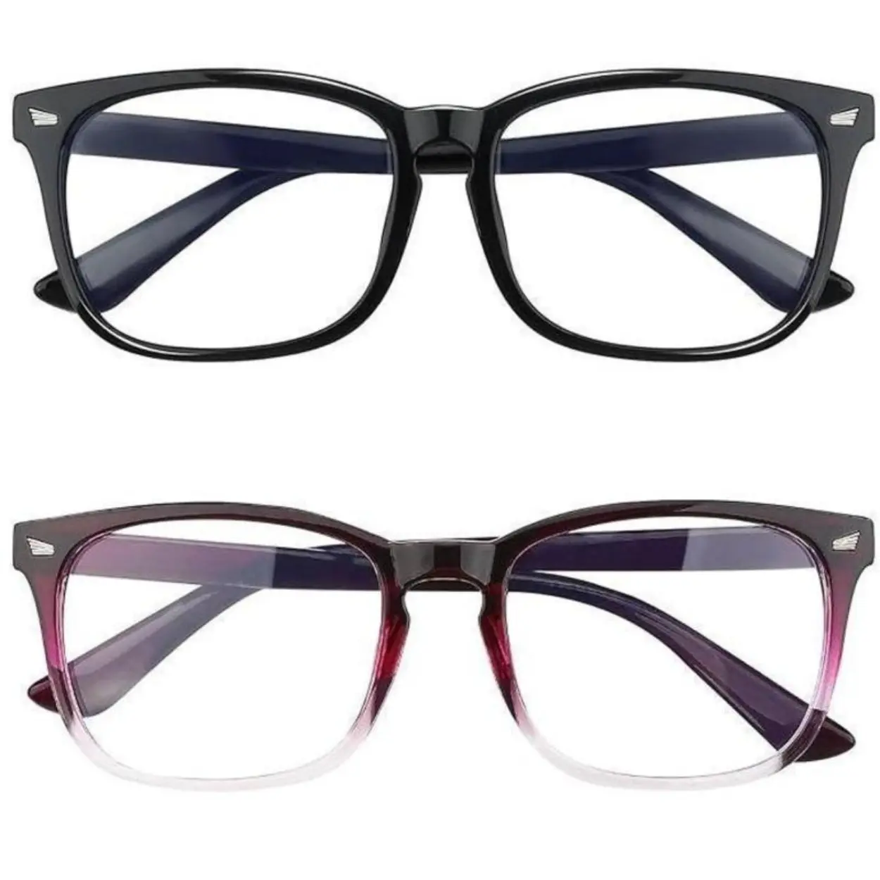 Blue Light Glasses | Square Frame Clear Lenses, Ideal for Gaming/TV/Phone to Reduce Eye Fatigue