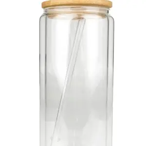 20 oz Acrylic Snow Globe Tumbler with Bamboo Lid and Straw for Winter Drinks