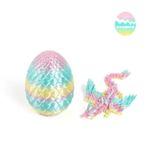 3D Printed Dragon Egg & Dragon Figurine, 1 Count Creative Home Decor Ornament, Home Decor Supplies for Living Room Bedroom Office Bookshelf,Boys & Men gifts