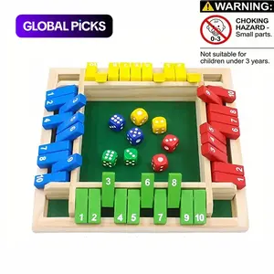 Wooden Dice Board Game for Up to 4 Players, Classic Family Strategy Game, Family Fun Game, Developing Skills Game, Board Family Games #GLOBAL PICKS