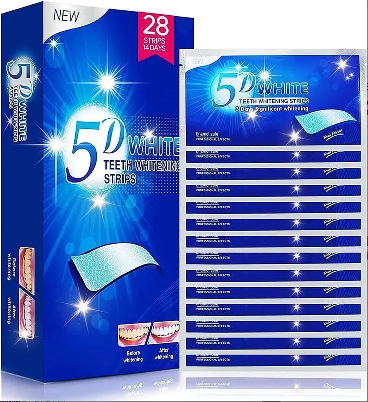 【Summer Turn Up】Adult Oral Teeth Whitening Strips, 28 Pcs (14 Treatments) - Professional Sensitive-Safe Stain Remover for Smoking & Coffee Stains, Ideal for Travel & Sport, Once Daily Smile Brightener