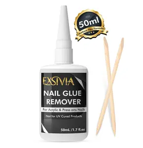 EXSIVIA Nail Glue Remover for Press-On Nails, Glue Residue Remover, 50mL