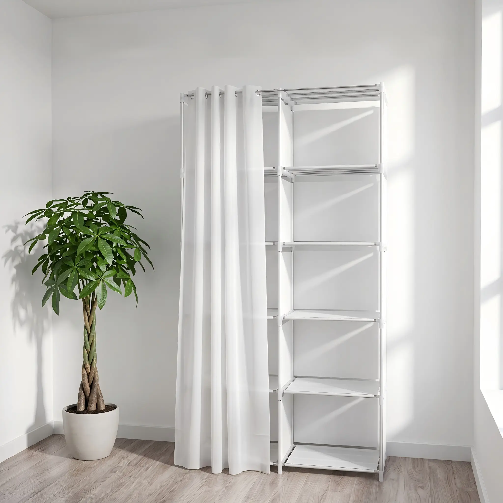 31.49 Inch Multi-Purpose Dust-Proof Storage Shelf, Easy-to-Install Garment Cabinet & Bookcase for Bedroom, Living Room, Office & Dorm storage organizer, storage shelf, cube organizer, storage unit, closet organizer