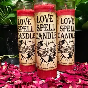 Love Spell Candle Spiritual Manifesting Enchanting Love Red Wax for Attraction and Love Spells