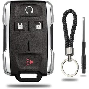 4-Button Keyless Entry Remote Key Fob Shell Replacement - Fits Chevy Silverado/Colorado, GMC Sierra 1500/2500/3500 HD/Canyon (2014-2021)| OEM Part M3N-32337100