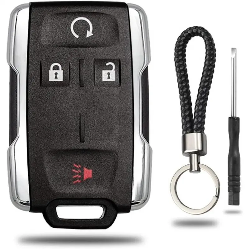 4-Button Keyless Entry Remote Key Fob Shell Replacement Car Accessories - Fits Chevy Silverado, Colorado, GMC Sierra 1500/2500/3500 HD, Canyon (2014-2021) | OEM Part M3N-32337100, Accessories for Car