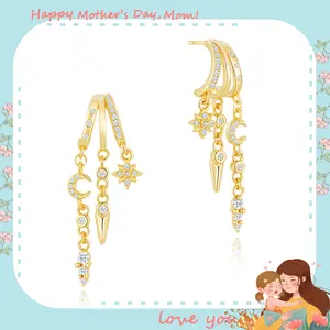 KINHOPI Triple Dangling Huggie Earrings for Women Trendy Dangle Drop Chain Earrings Perfect Valentine's Day Gift All-Day Wear