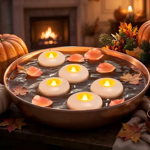 24-Pack 3" Waterproof Flameless LED Floating Candles - 200-Hour White Battery-Powered, Auto On/Off, Bump-Proof Glow, Water-On Lighting for Party, Cylinder Vases, Living Room Decor #Sohochic#homeessentials