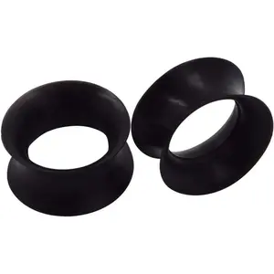 1 Pair/3Pairs Black/White/Transparent Soft Silicone Flexible Ear Skin Tunnels Plugs Expanders Gauges Hollow Body Piercing 2G-1" 6-25mm