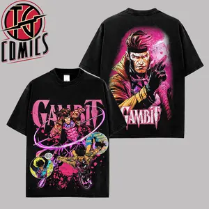 [IG] Gambit 'Master Thief' Graphic Premium Cotton T-Shirt (Made In US), X-Factor MCU Comic Graphic Tee, Super Hero MCU Universe Comics Book Fans Shirt, Comic Book Outfit, Gift For Hero Fans