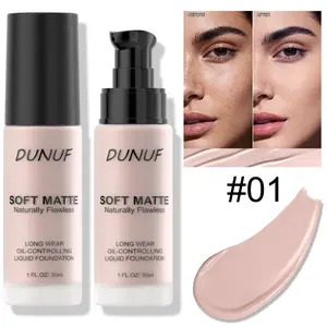 DUNUF 3 Color Foundation with Matte Long-lasting Concealing Effect and Lightweight Texture