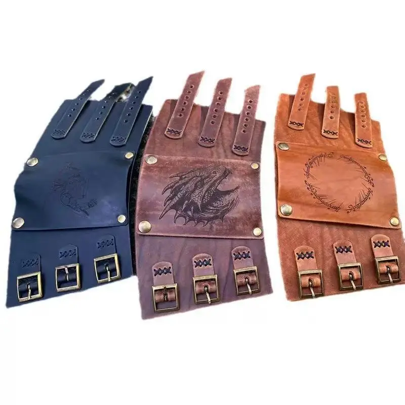 Multifunctional Leather Arm Sleeve Adjustable Outdoor Arm Guard for Archery Hunting Tactical Training Fitness Motorcycle Riding Woodworking Creative Tactical Gear