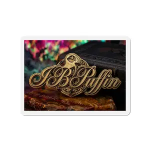 Ornate Script Lettering Vinyl Refrigerator Magnet - Gold Vintage Monogram, Metal Print Home Decor Magnet