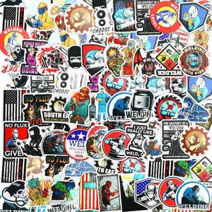 100 Pieces Welding Stickers Hard Hat Stickers Welding Stickers Decals, Tool Box Stickers Funny Stickers for Helmet Welding